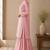 Pink cotton plain casual kurta set with dupatta for women