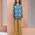 Blue yellow printed co-ord set for women