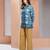 Blue yellow printed co-ord set for women