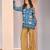 Blue yellow printed co-ord set for women