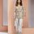 Elegant white floral printed co-ord set with stylish tulip motif