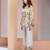 Elegant white floral printed co-ord set with stylish tulip motif
