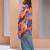 Aqua blue pure muslin printed co-ord set