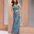 Aqua blue pure muslin printed co-ord set
