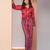 Coral pink printed co-ord set for women