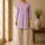 Lavender cotton plain casual kurta set for women