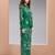 Elegant green printed muslin co-ord set