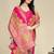 Premium light rani pink row pashmina silk blend party wear saree with blouse