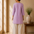 Lavender cotton plain casual kurta set for women