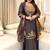 dark brown color beautiful embroidery and sequence work silk blend kurti palazzo set