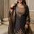dark brown color beautiful embroidery and sequence work silk blend kurti palazzo set
