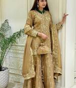 Mustard Color  Embroidery and Sequence Work Salwar Suit