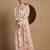 Elegant cream co-ord set with abstract floral and artistic print design