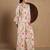 Elegant cream co-ord set with abstract floral and artistic print design