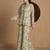 Elegant beige floral printed a-line top with flared palazzo co-ord set
