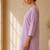 Lavender cotton plain casual kurta set for women