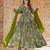 Green rayon digital print anarkali gown with dupatta set