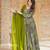 Green rayon digital print anarkali gown with dupatta set