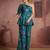 Teal floral one-shoulder peplum top and pants set