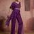 Wine organza two-piece co-ord set with cutdana & moti hand embroidery