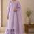 Lavender cotton plain casual kurta set with dupatta for women