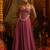 Pink georgette embroidered corset top with palazzo and artificial shell detailing