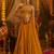 Mustard georgette thread & mirror work festive crop top set
