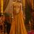 Mustard georgette thread & mirror work festive crop top set