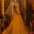 Mustard georgette thread & mirror work festive crop top set