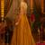 Mustard georgette thread & mirror work festive crop top set