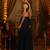 Black georgette palazzo set with thread, mirror & shell detailing