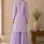 Lavender cotton plain casual kurta set with dupatta for women