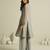 Elegant grey chiffon a-line kurta set with hand-embroidered bead and sequin detailing