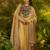 Luxury fendi anarkali gown with hand-embroidered black yoke and dupatta set