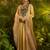 Luxury fendi anarkali gown with hand-embroidered black yoke and dupatta set