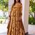 Mustard rayon digital print anarkali gown with dupatta set