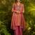 Designer pink fendi silk suit with hand cut-dana embroidery and dupatta