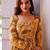 Mustard rayon digital print anarkali gown with dupatta set