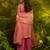 Designer pink fendi silk suit with hand cut-dana embroidery and dupatta