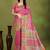 Premium light pink row pashmina silk blend party wear saree with blouse