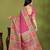 Premium light pink row pashmina silk blend party wear saree with blouse