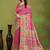 Premium light pink row pashmina silk blend party wear saree with blouse