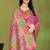 Premium light pink row pashmina silk blend party wear saree with blouse