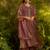 Premium purple shade fendi hand-work kurta plazoo dupatta festive set