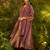 Premium purple shade fendi hand-work kurta plazoo dupatta festive set