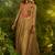 Olive green handworked designer gown with heavy embroidery