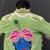 Navratri green pure denim jacket with kutchi mirror work