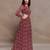 Maroon paisley print cutout maxi dress