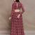 Maroon paisley print cutout maxi dress