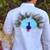 Navratri blue cotton kurta with hand-painted peacock mirror work